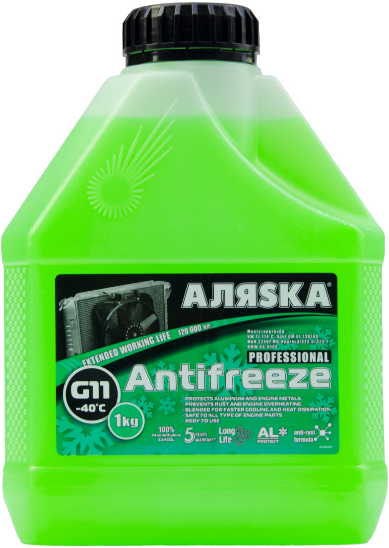 Охолоджувальна рідина АЛЯSКА G11, готова, зелений, -40°С, 1 л (4820159710485)